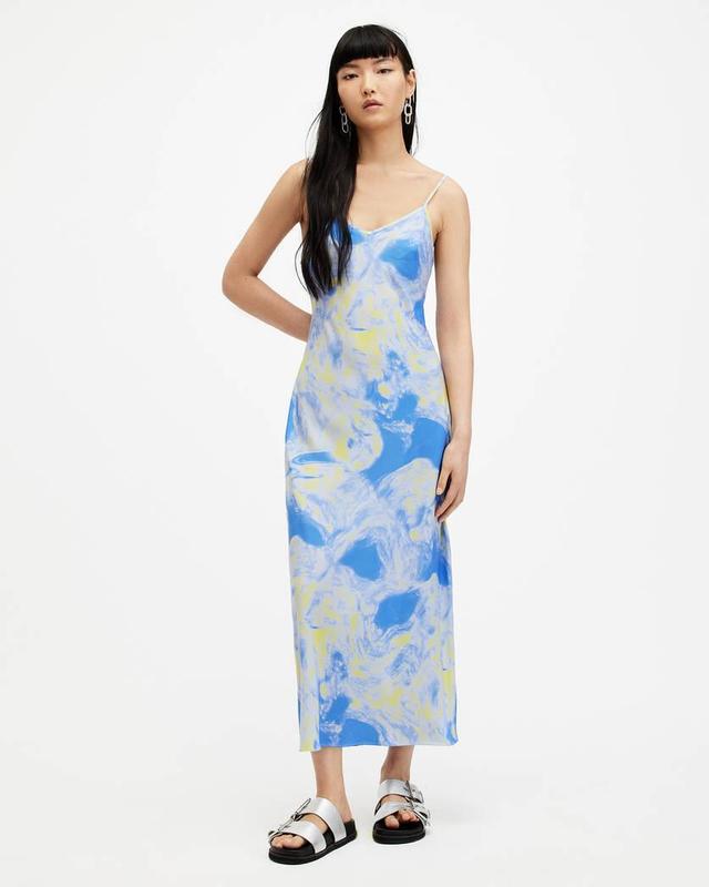 Bryony Spiral Print Midi Slip Dress Product Image