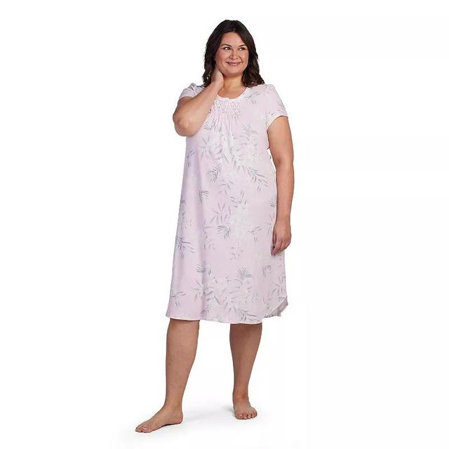 Plus Size Miss Elaine Essentials Cottonessa Long Nightgown, Womens Product Image