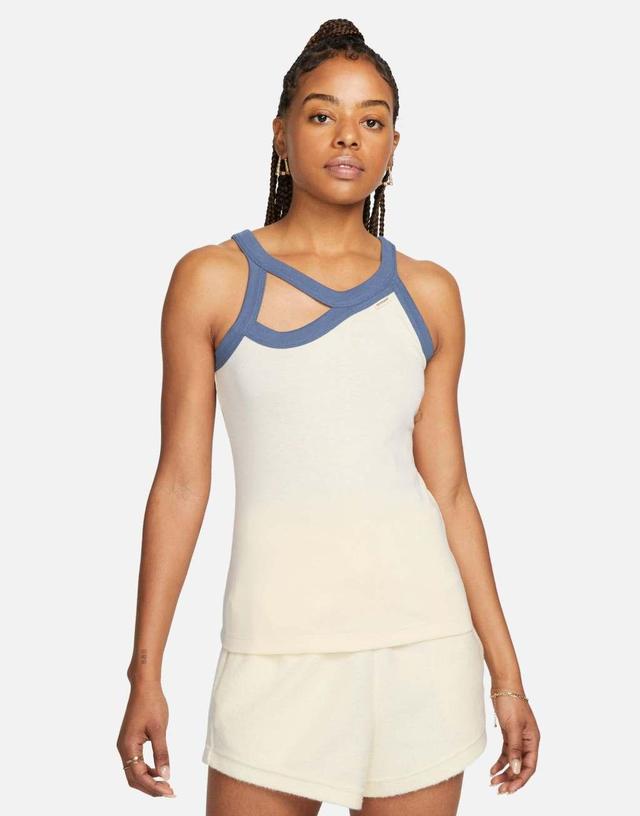 Nike Collection cut out tank in stone Product Image