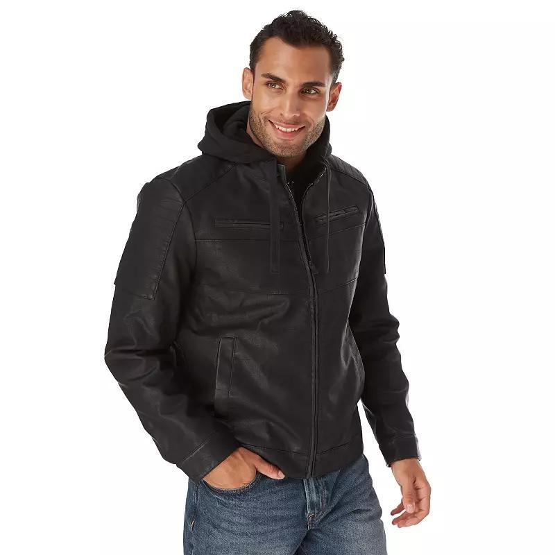 Big & Tall Apt. 9 Faux Leather Moto Jacket, Mens Product Image