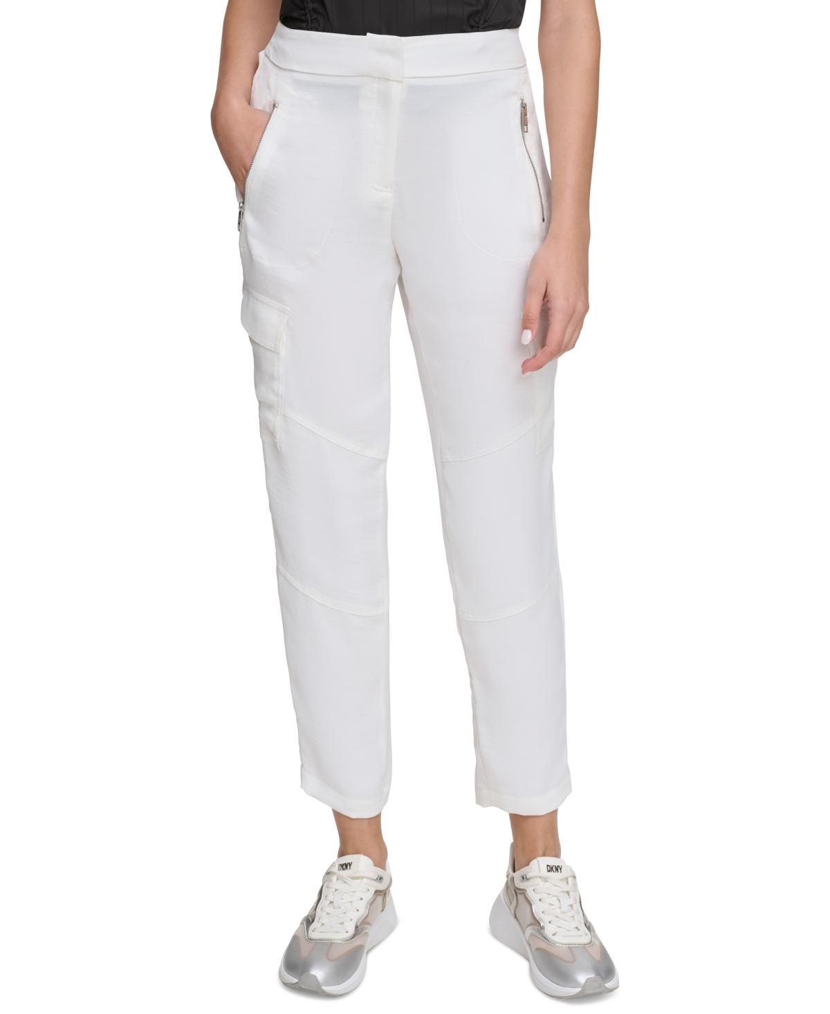 Dkny Womens Zip-Pocket Cargo Pants Product Image