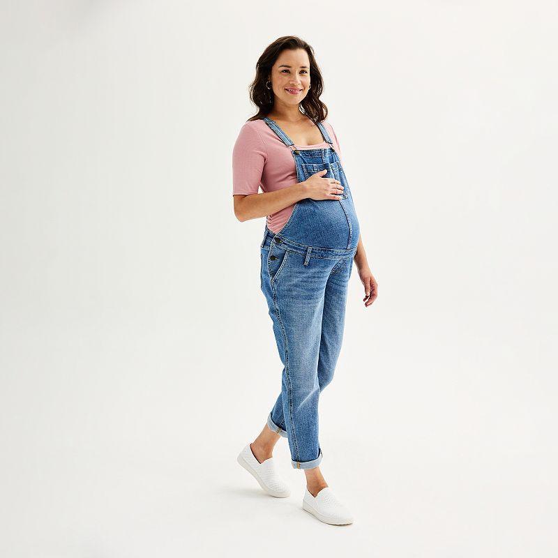 Maternity Sonoma Goods For Life Denim Overalls, Womens Medium Blue Product Image