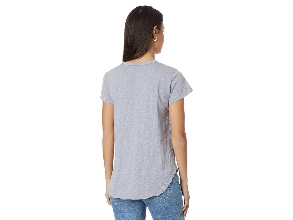 Mod-o-doc Short Sleeve V-Neck Tee with Curved Hem (Silver Haze) Women's Clothing Product Image