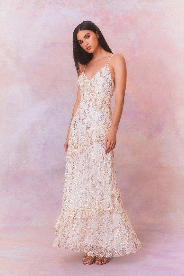 Kareen Chantilly Lace Maxi Dress Product Image