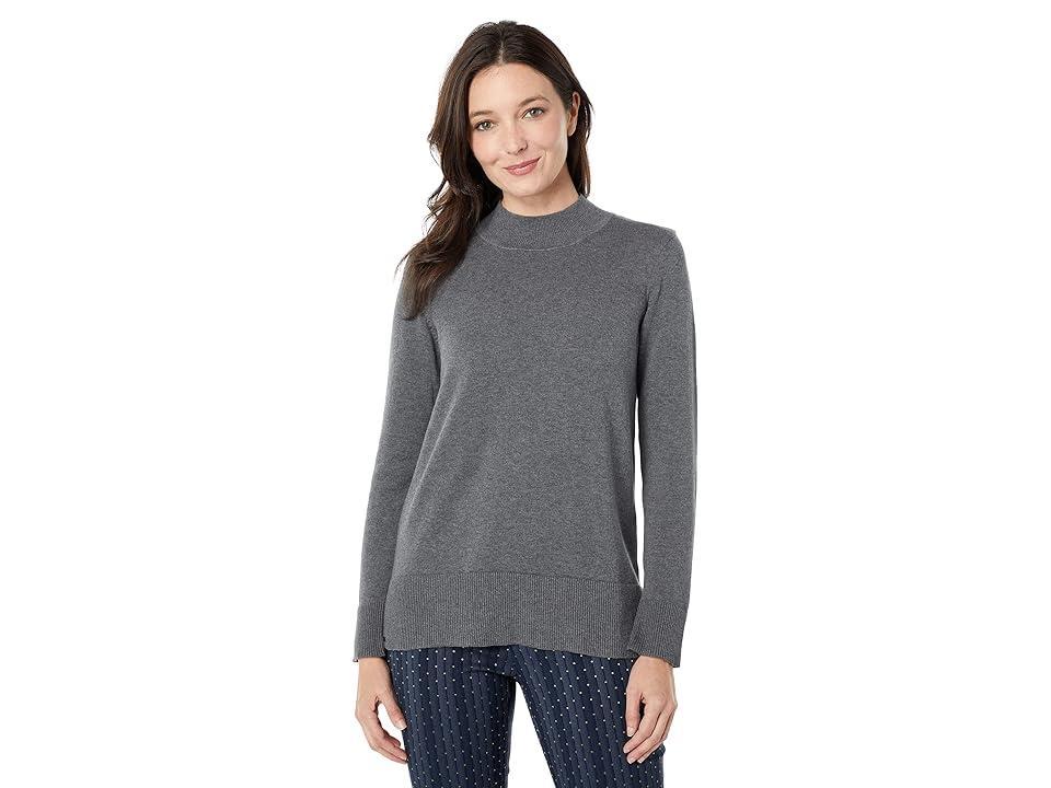 Lisette L Montreal Ellie Organic Cotton Mock Neck Sweater (Heather Grey) Women's Clothing product image