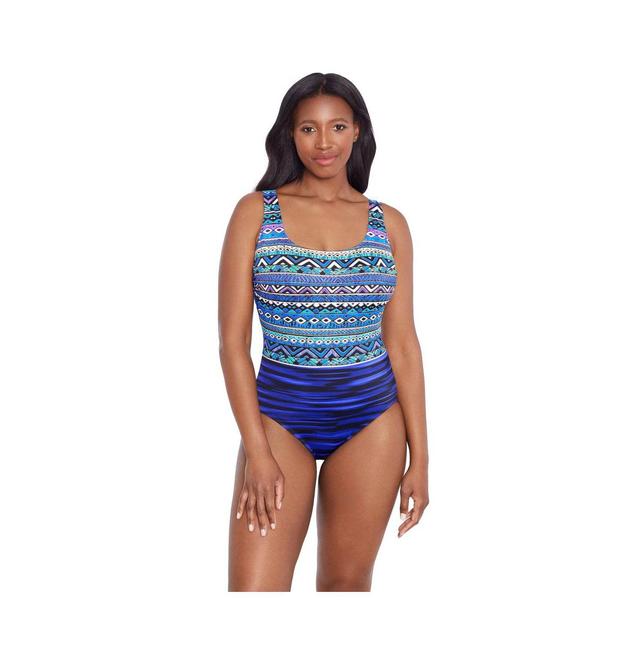 Women's Lace-Up Back Tank One-Piece Swimsuit Product Image