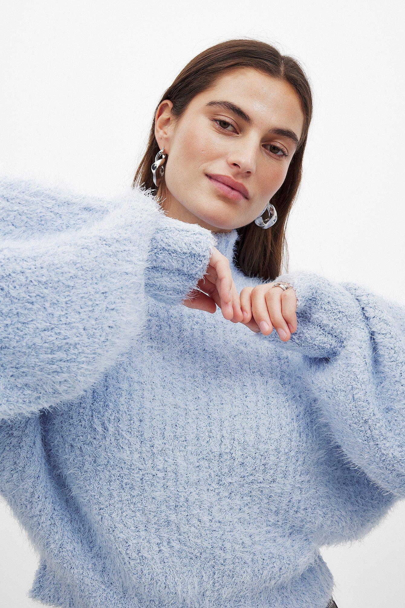 Fluffy Knitted Turtleneck Sweater Product Image