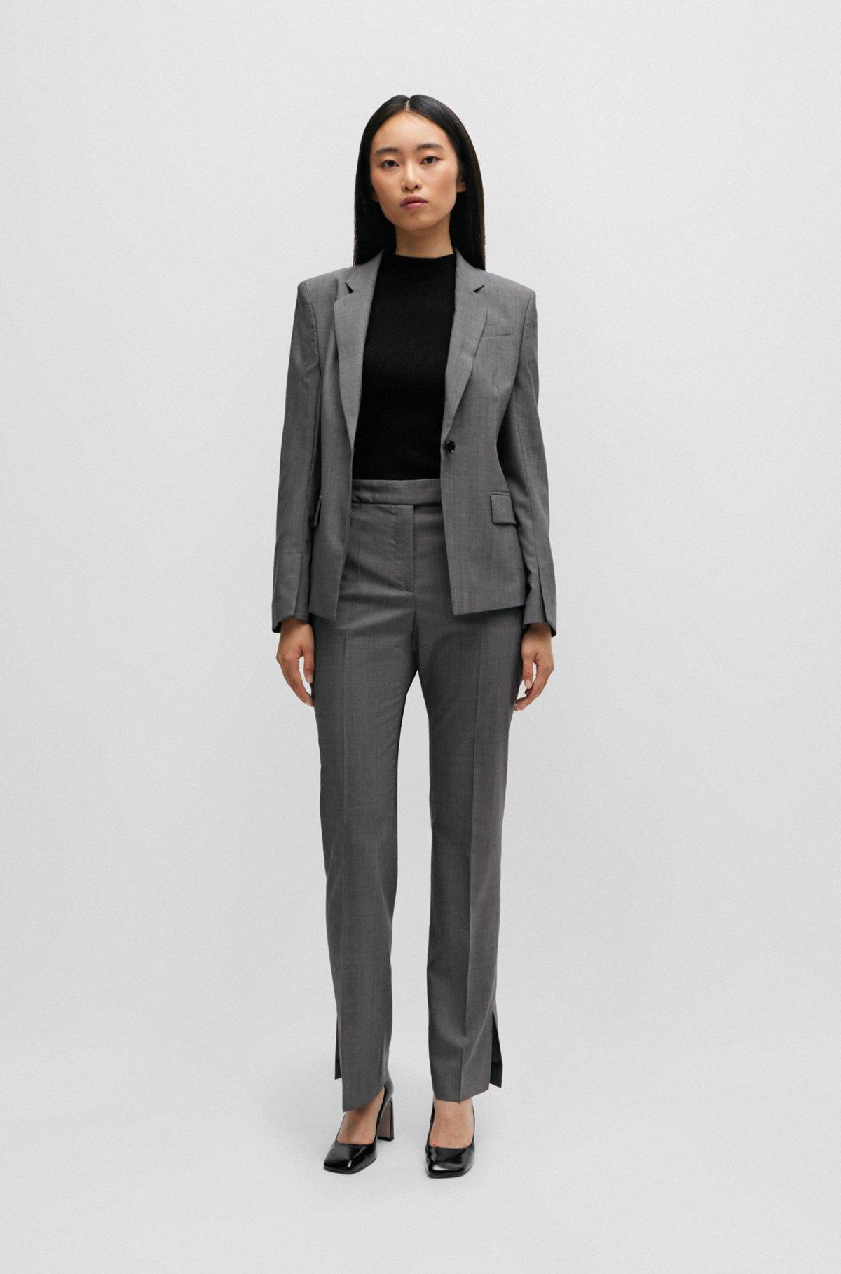 Slim-fit trousers in Italian virgin-wool sharkskin Product Image