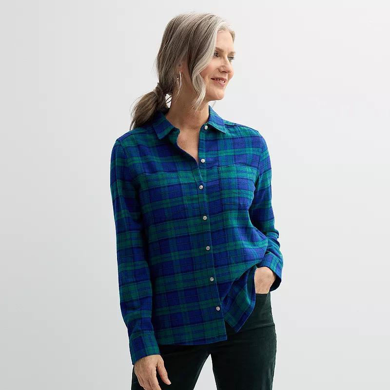 Womens Croft & Barrow The Extra Soft Plaid Flannel Shirt Product Image