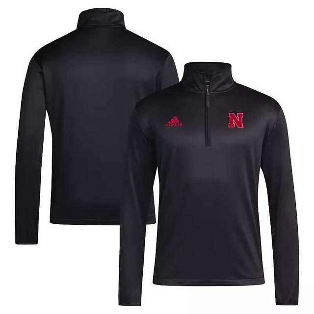 Mens adidas Nebraska Huskers Coaches Sideline Quarter-Zip Top Product Image