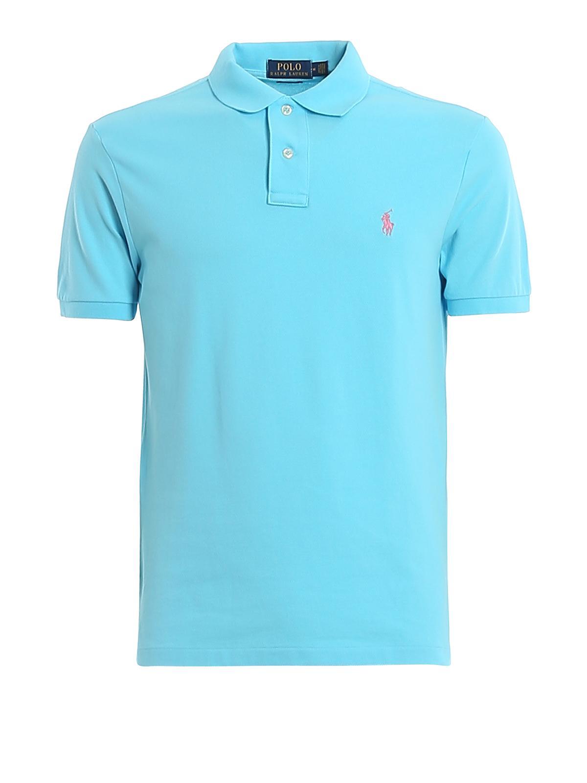 Light Blue Slim Polo Shirt Product Image