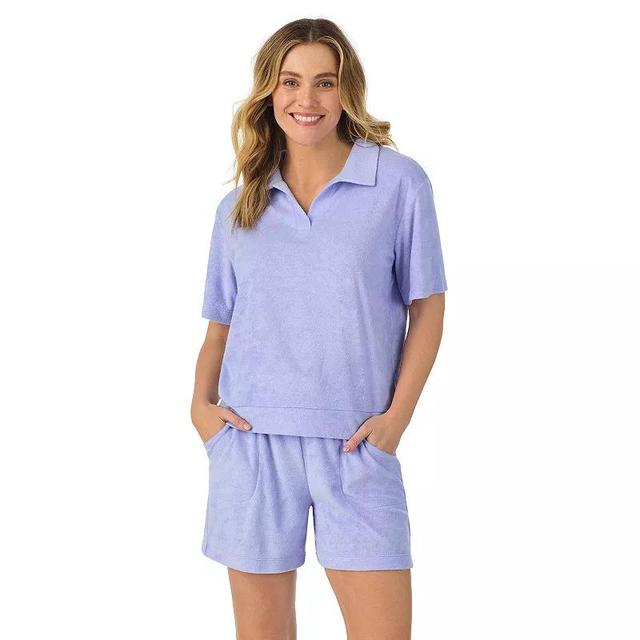 Womens Cuddl Duds Short Sleeve Sleep Sweatshirt & Bermuda Shorts Set Product Image