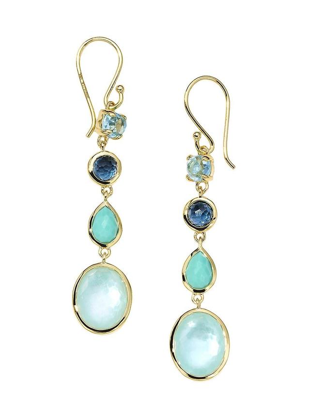 Womens Rock Candy Small Waterfall 18K Yellow Gold & Multi-Stone Linear Drop Earrings Product Image