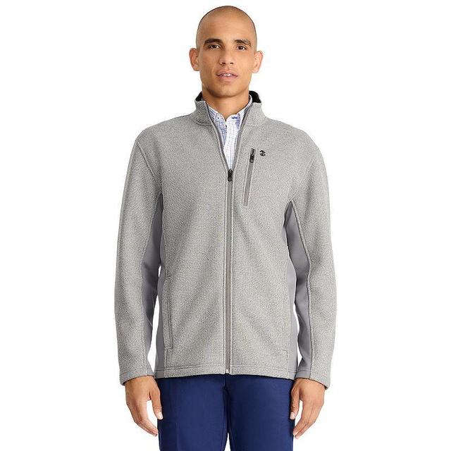 Mens IZOD Shaker Fleece Jacket Light Gray Grey Product Image