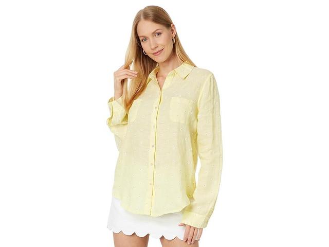 Lilly Pulitzer Sea View Button Down (Finch You Drive Me Daisy) Women's Clothing Product Image