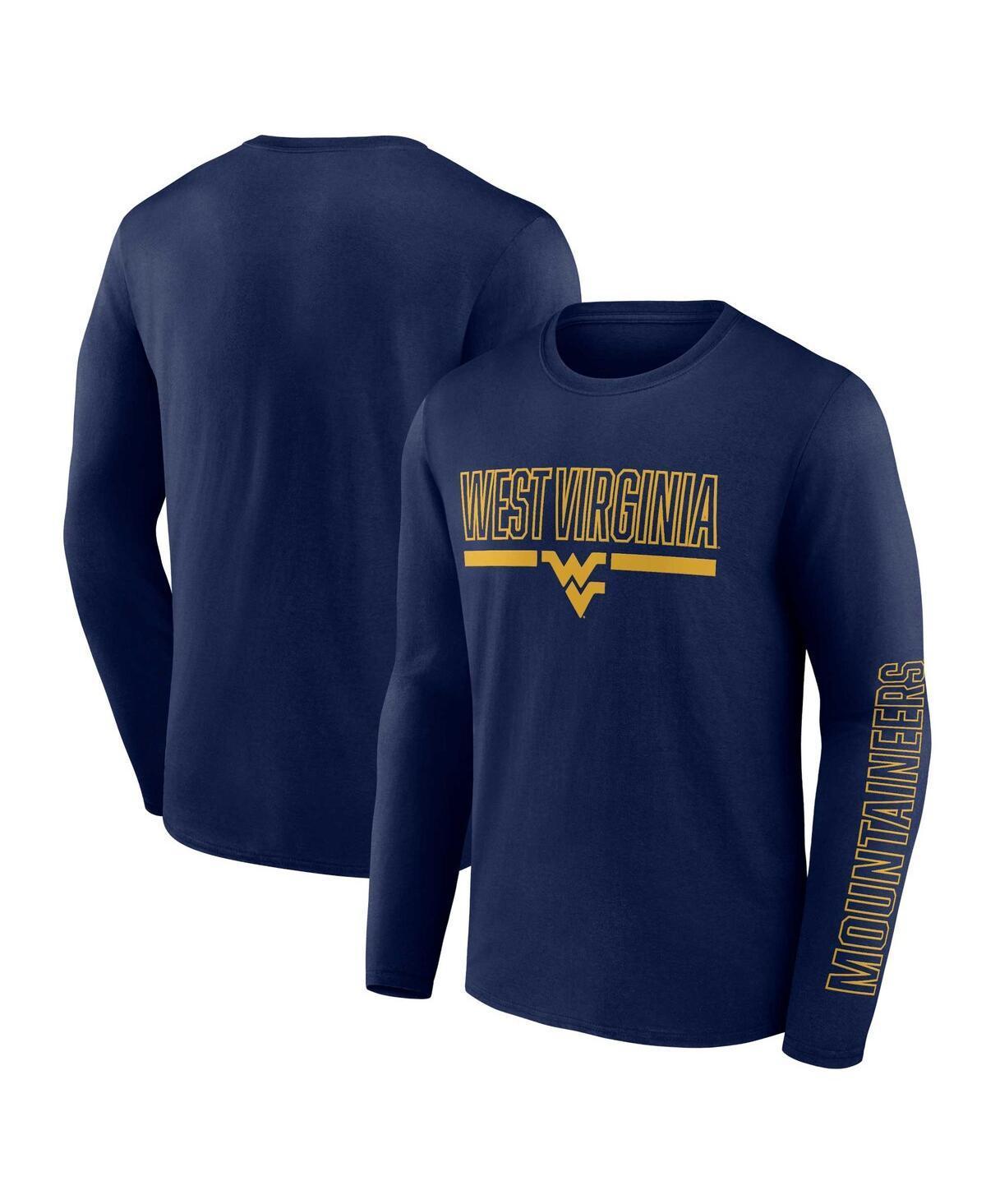 Mens Profile Navy West Virginia Mountaineers Big and Tall Two-Hit Graphic Long Sleeve T-shirt Product Image