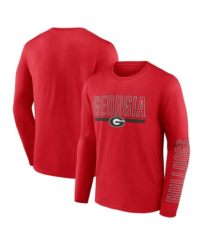 Mens Profile Red Georgia Bulldogs Big and Tall Two-Hit Graphic Long Sleeve T-shirt Product Image