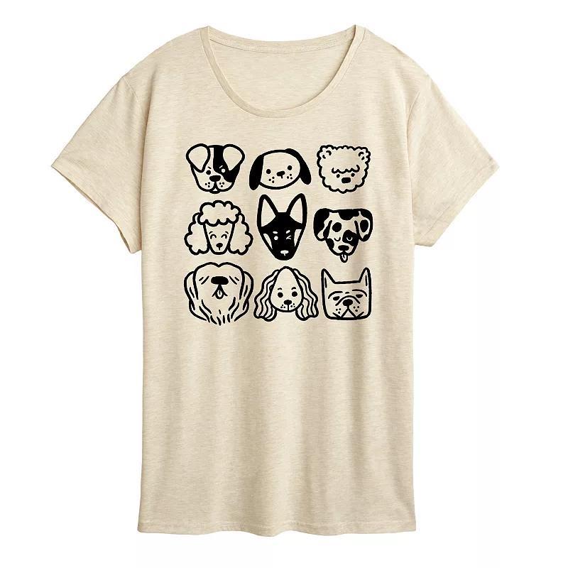 Womens Dog Faces Grid Graphic Tee Product Image