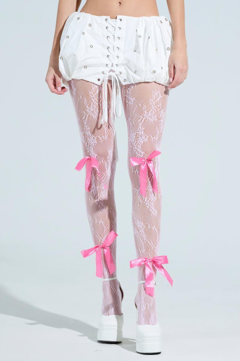 PRETTY IN PINK BOW TIGHTS Product Image