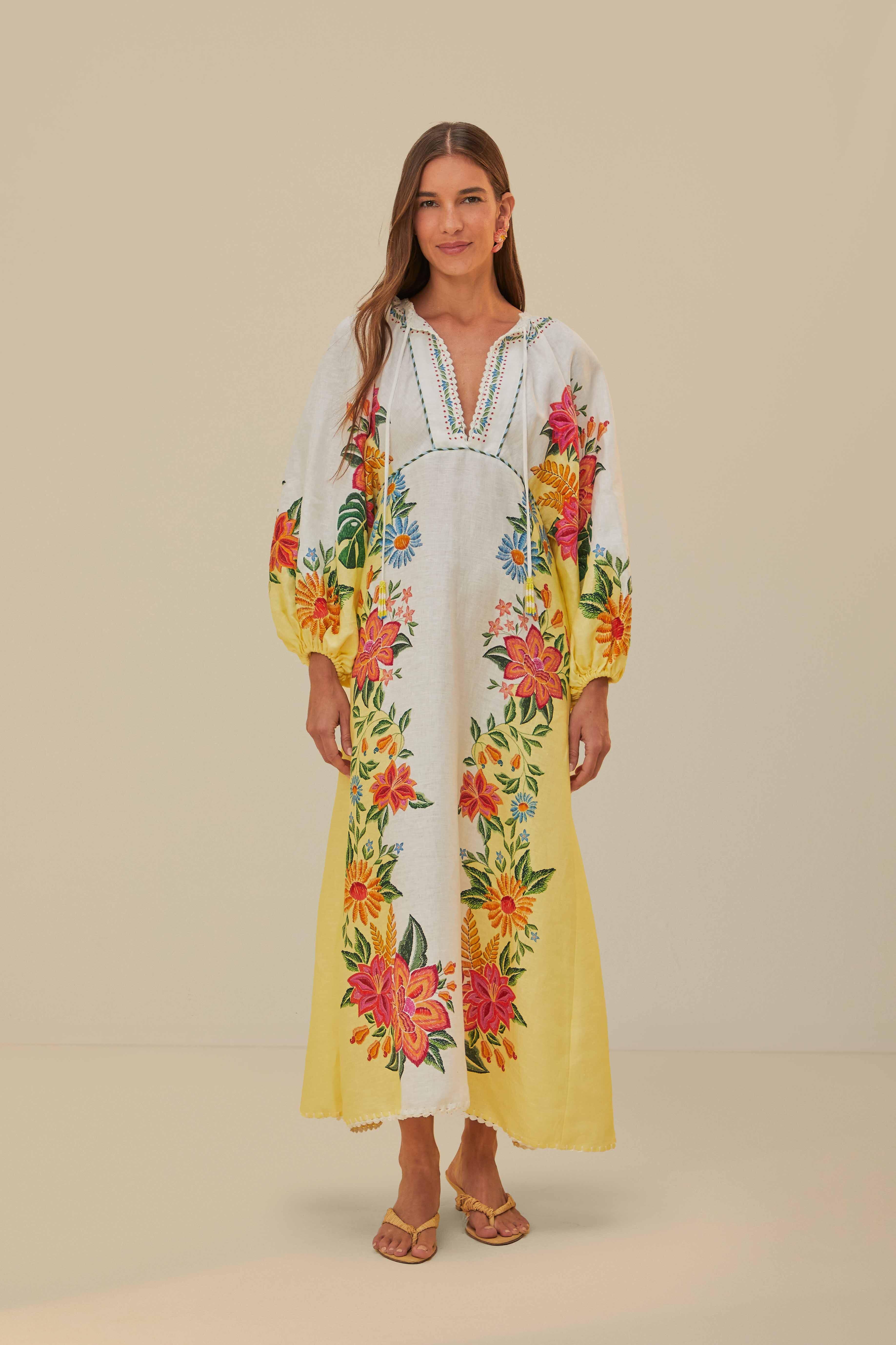 Off-White Bloom Garden Maxi Dress Product Image