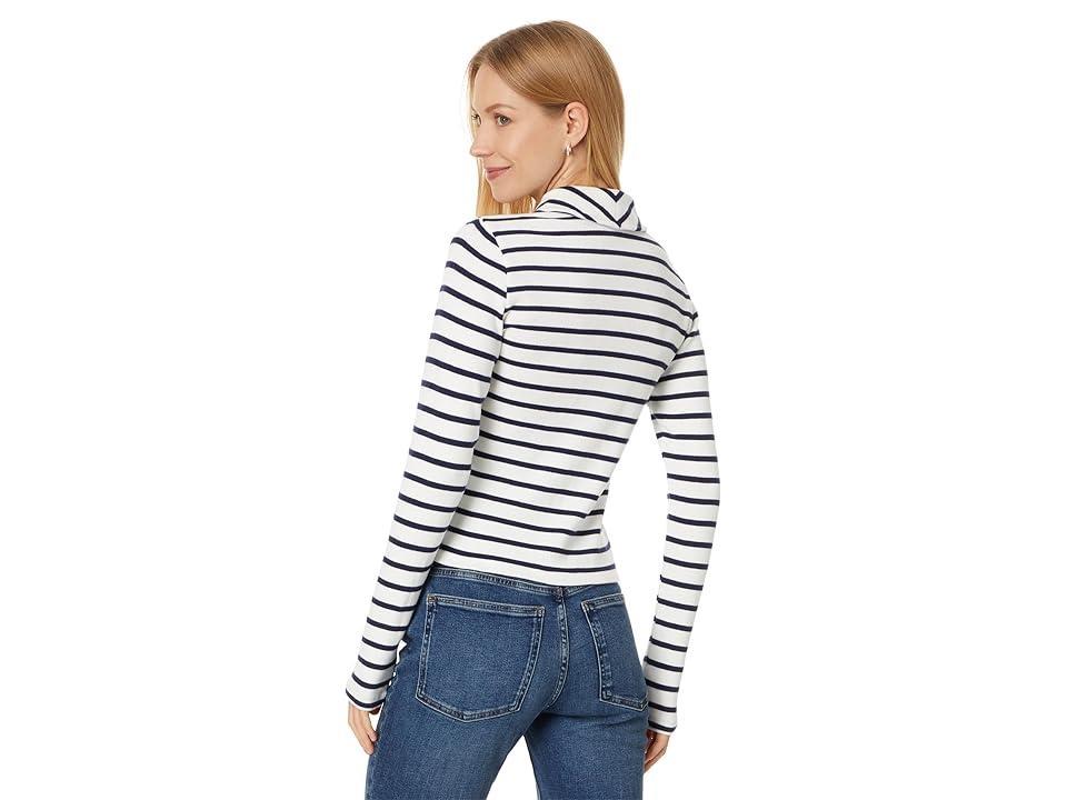 Madewell Grill Long Sleeve Zip Top Stripe (Winter ) Women's Clothing Product Image