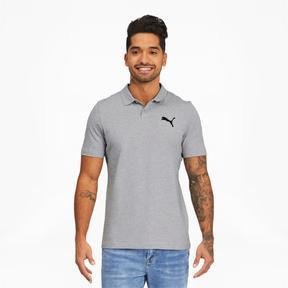 PUMA Essentials Men's Heather Polo in Light Grey Heather, Size S Product Image