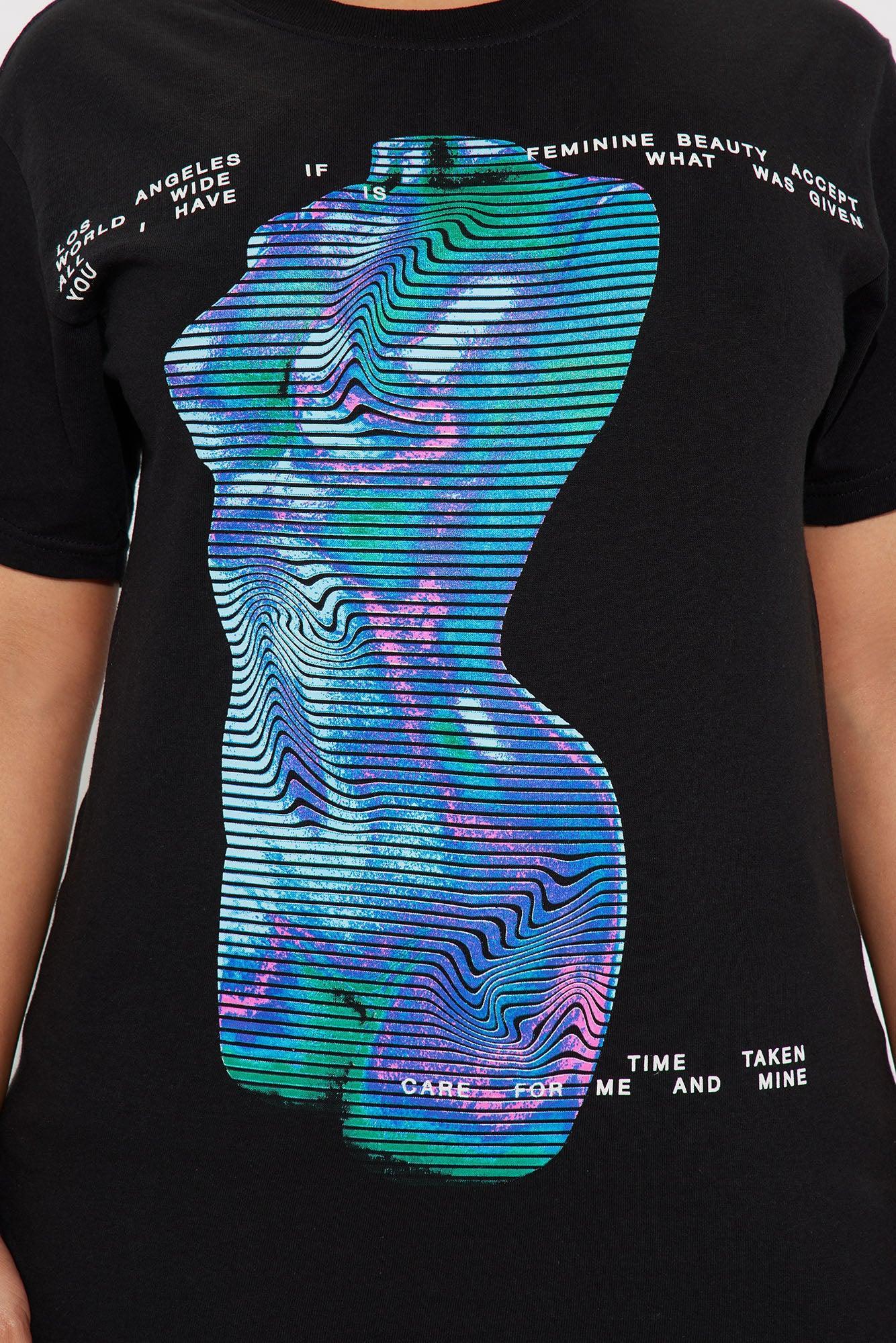 Feminine Beauty Graphic Tshirt - Black Product Image