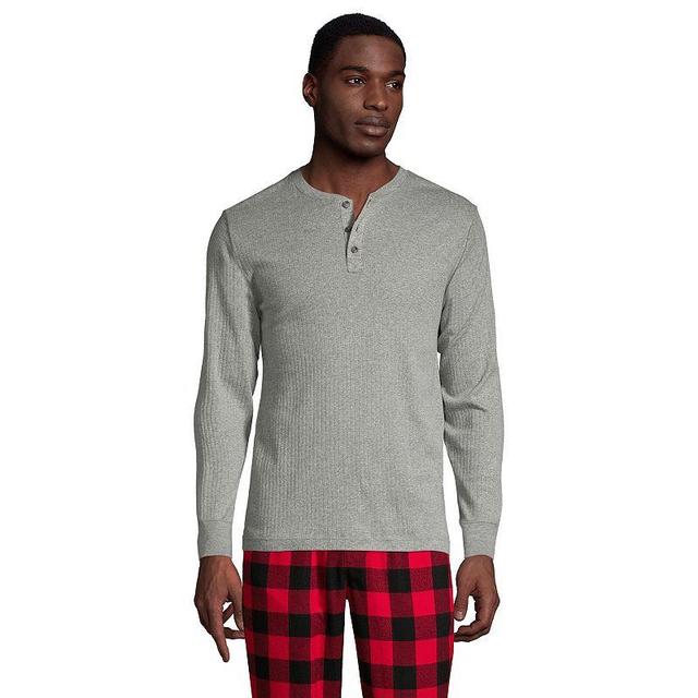 Mens Lands End Ribbed Pajama Sleep Henley Product Image