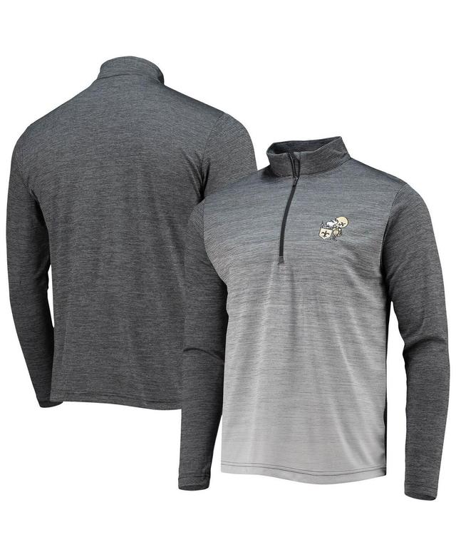 Mens Antigua Black New Orleans Saints Throwback Cycle Quarter-Zip Jacket - Black Product Image