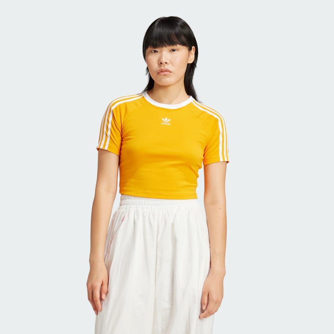 adidas 3-Stripes Baby Tee White L Womens Product Image