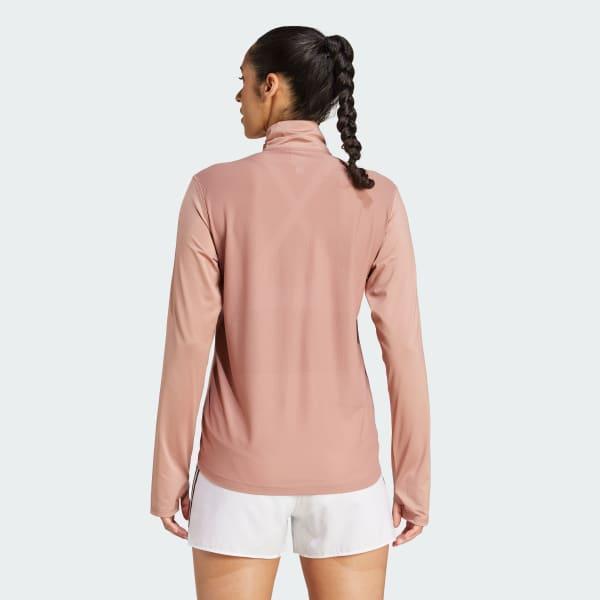 adidas Own the Run Half-Zip Jacket Warm Clay L Womens Product Image