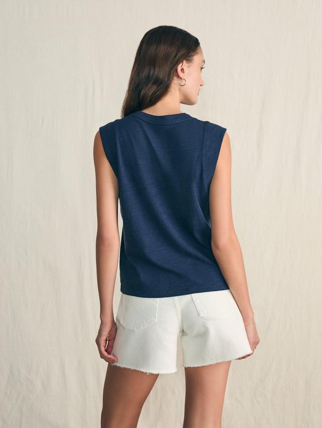 Sunwashed Slub Muscle Tank - Navy Blazer Female Product Image