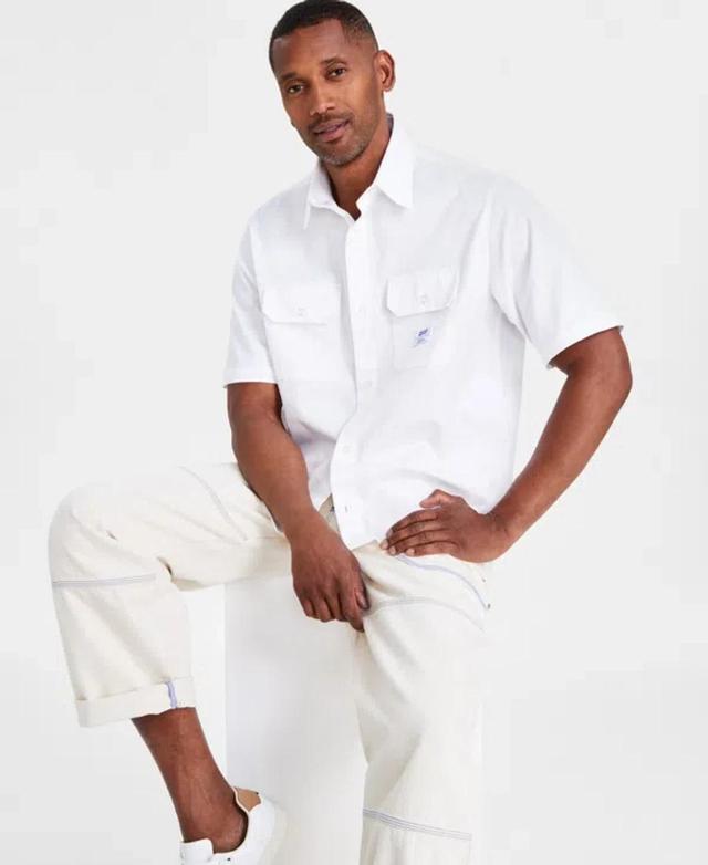 Hugo By  Men's Loose-fit Button-down Twill Shirt In Open White Product Image