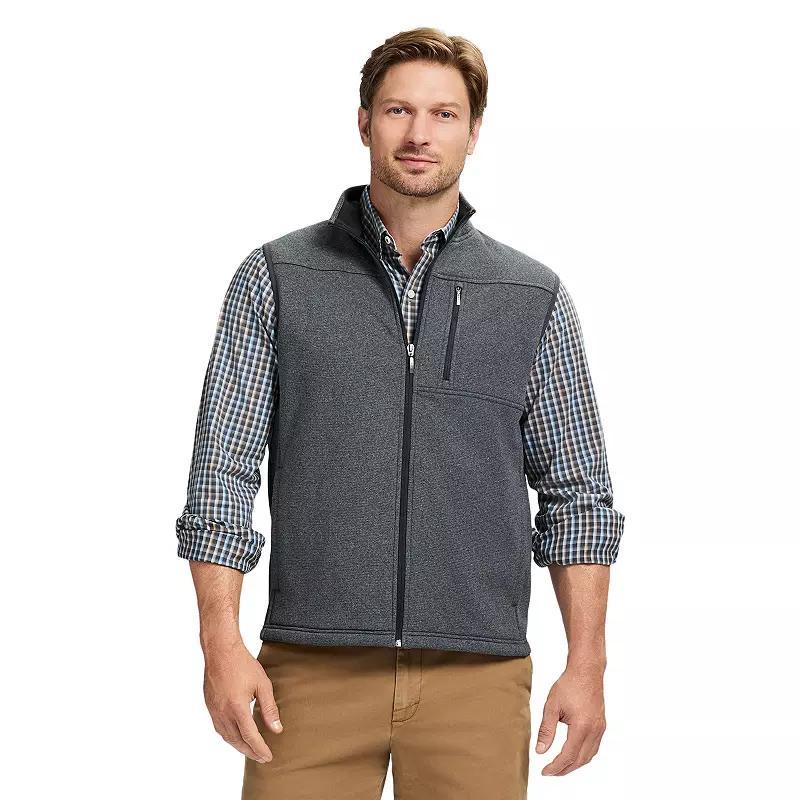 Mens IZOD Fleece Sweater Vest Camel Grey Product Image