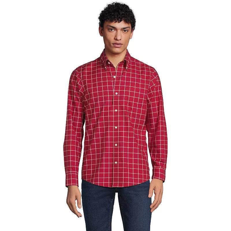 Mens Lands End Tailored Fit No Iron Twill Long Sleeve Shirt Product Image