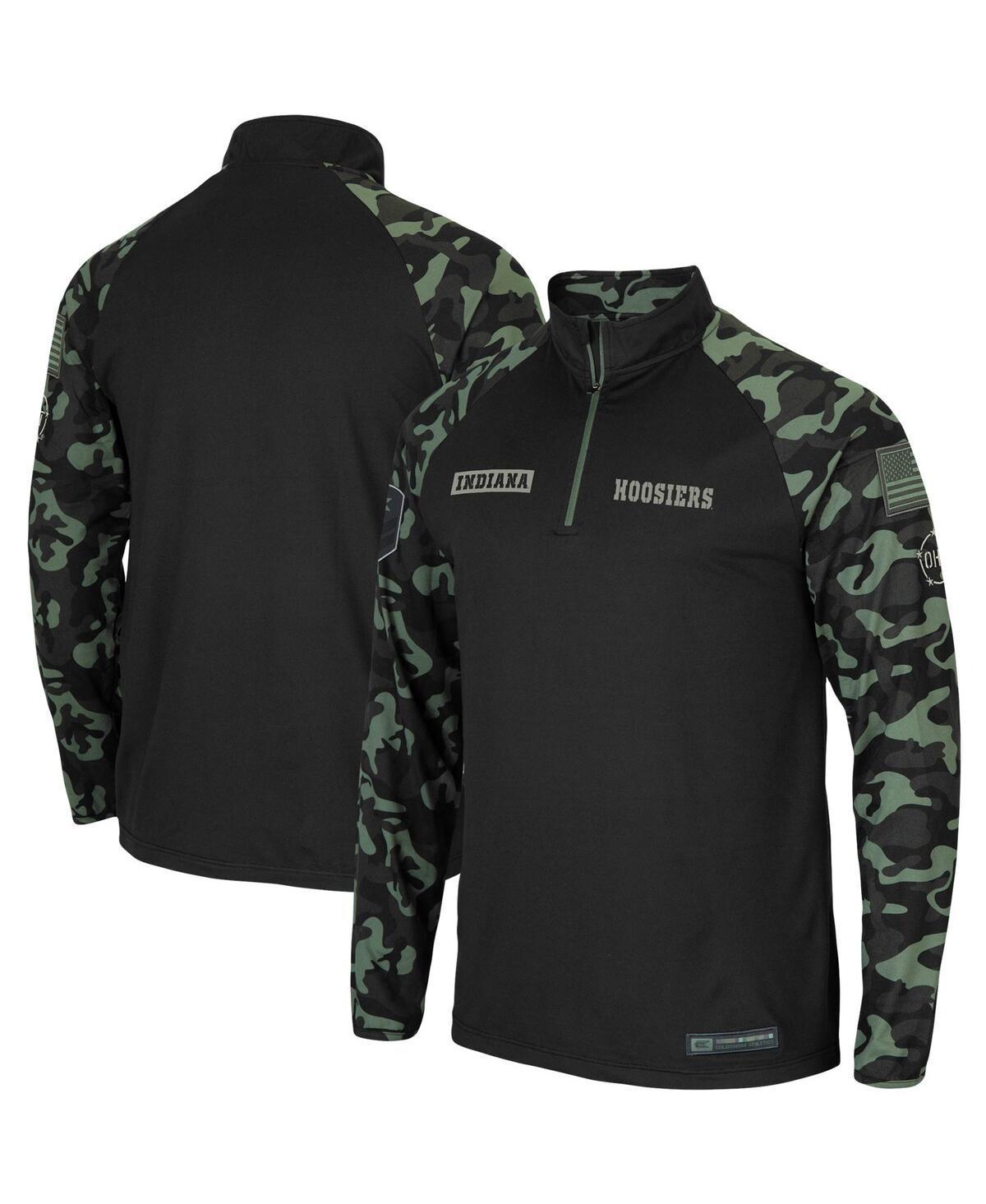 Mens Colosseum Black Nebraska Huskers Oht Military-Inspired Appreciation Take Flight Raglan Quarter-Zip Jacket Product Image