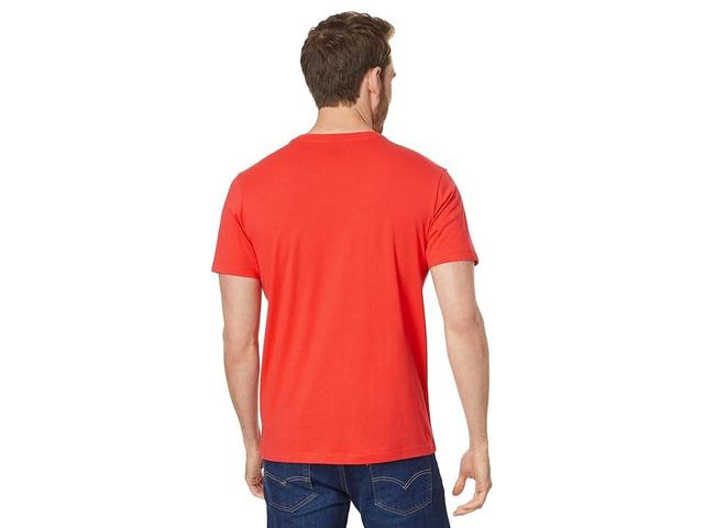 U.S. POLO ASSN. Short Sleeve Colorblock Stripe Crew Neck Jersey Tee Shirt (Barberry) Men's T Shirt Product Image