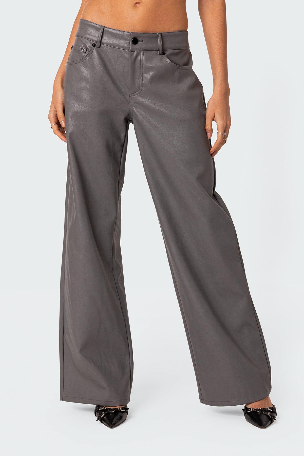 Faux Leather Straight Leg Pants Product Image