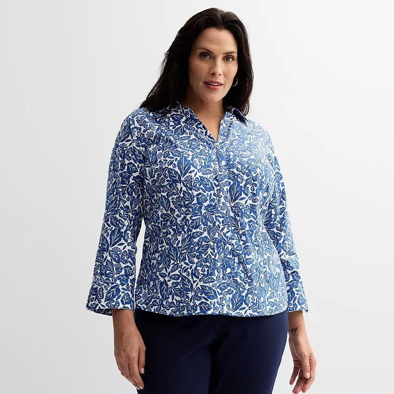 Plus Size Croft & Barrow Tailored Button Front Shirt, Womens Product Image