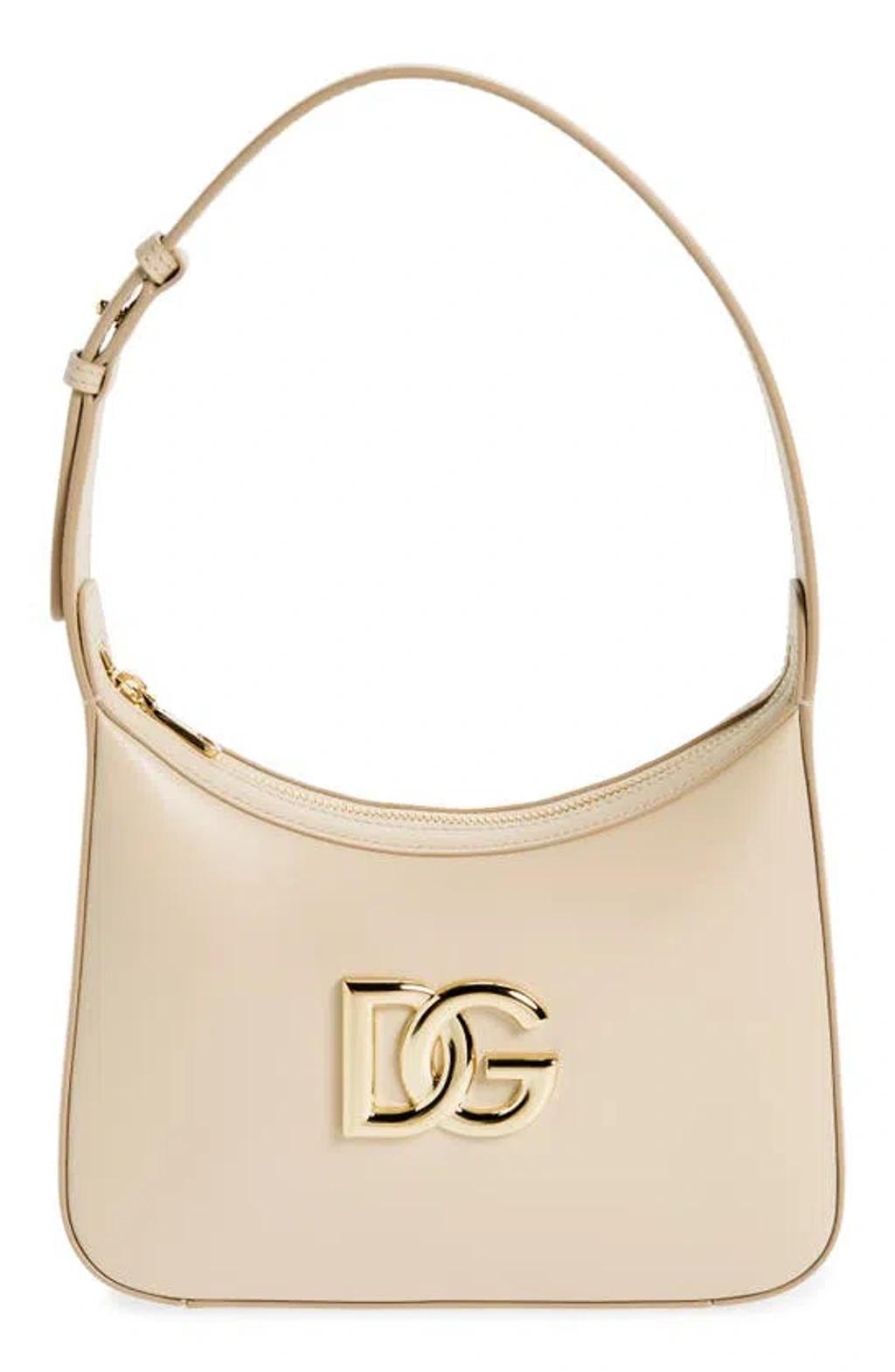 Small 3.5 Leather Shoulder Bag In Beige product image