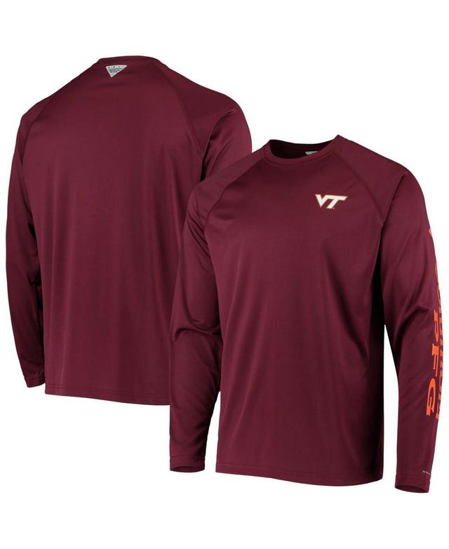 Mens Pfg Maroon Virginia Tech Hokies Terminal Tackle Omni-Shade Long Sleeve T-shirt Product Image