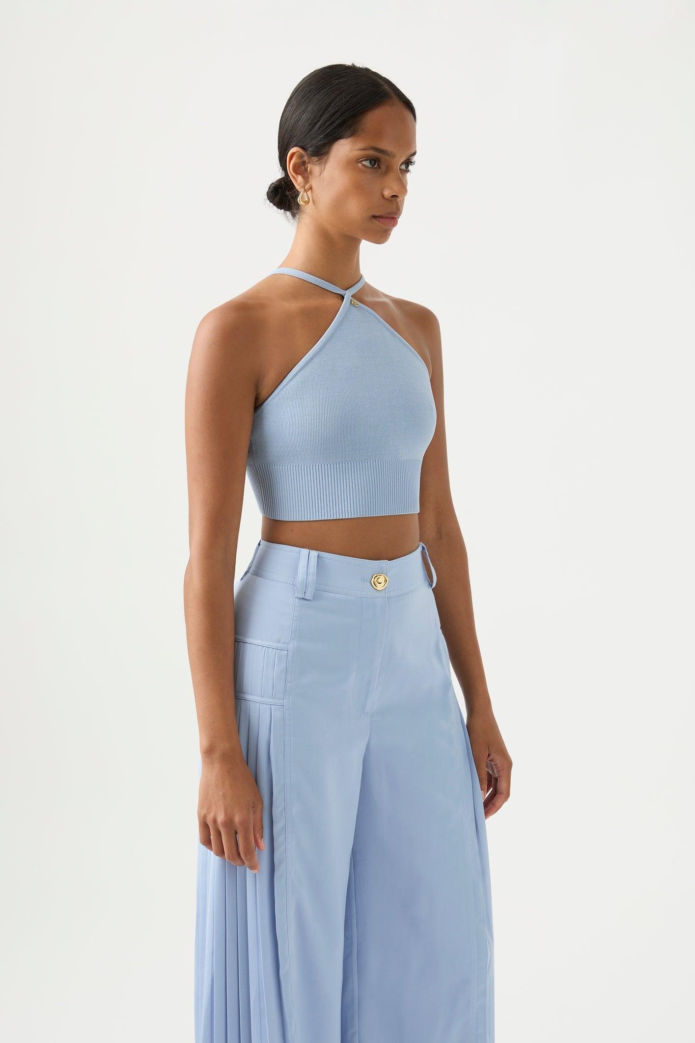 Xanthe Halter Knit Crop Top Product Image