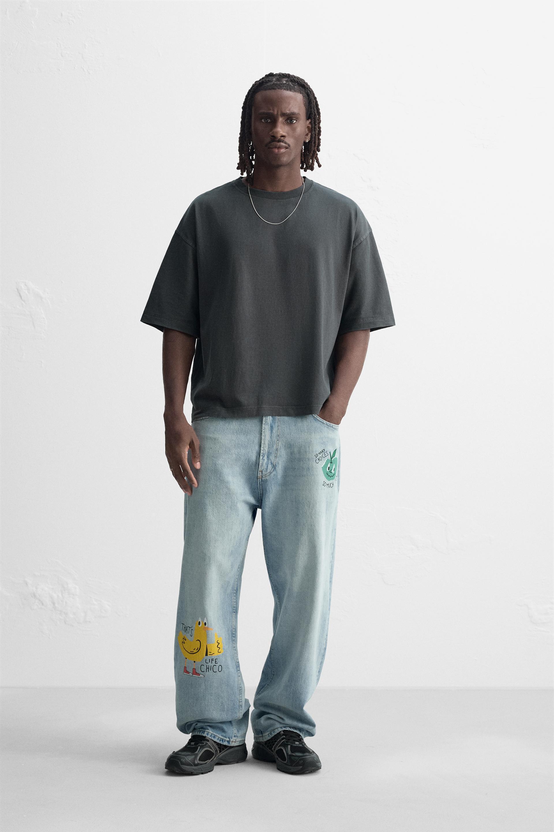 PRINTED BAGGY FIT JEANS Product Image