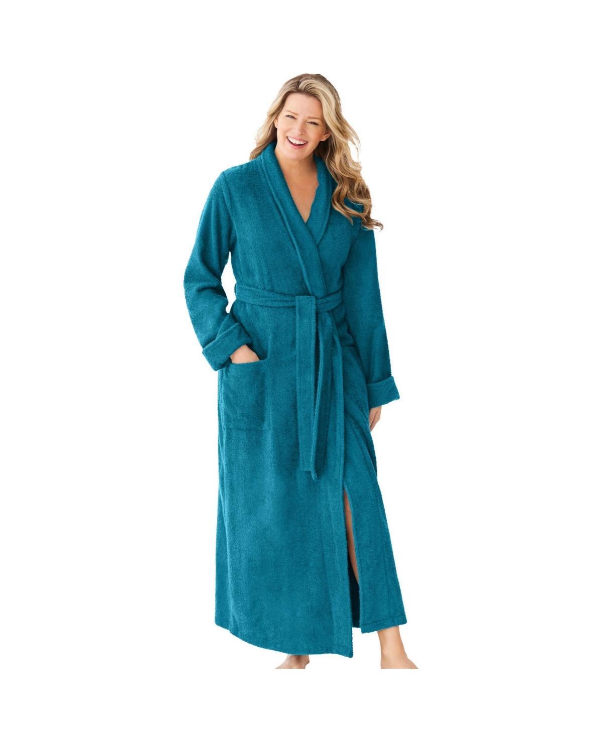 Dreams & Co. Womens Long Terry Robe Product Image