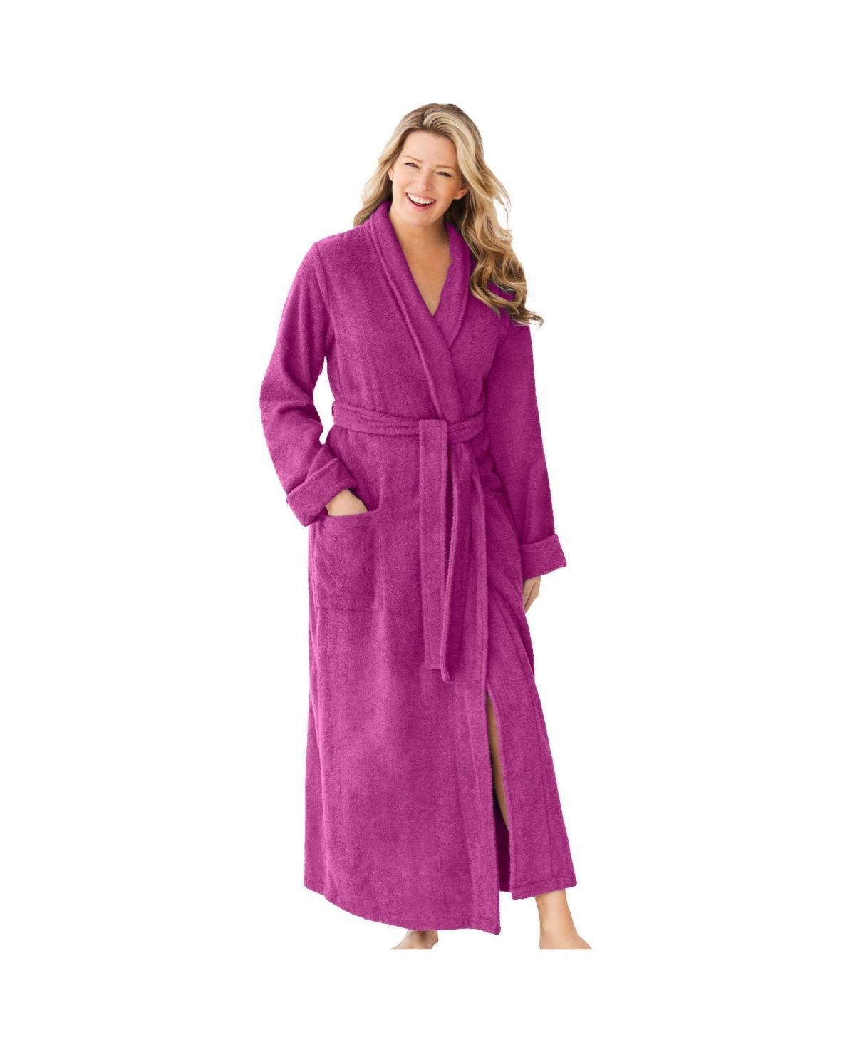 Dreams & Co. Womens Long Terry Robe Product Image