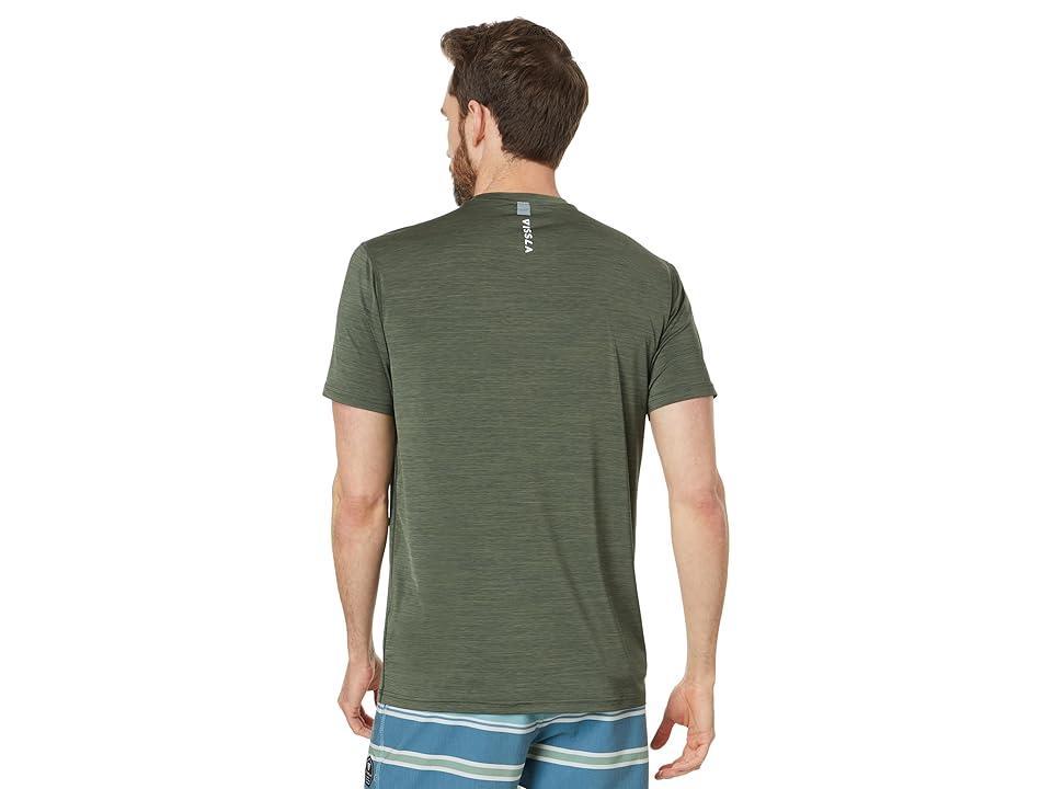 VISSLA Twisted Eco Short Sleeve Lycra Rashguard (Military Heather) Men's Swimwear Product Image