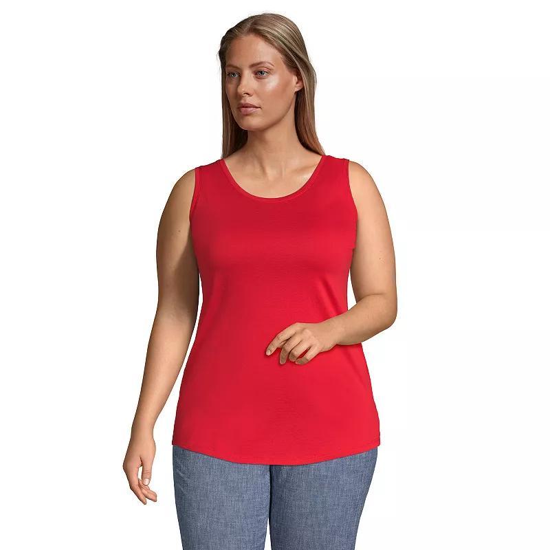 Plus Size Lands End Scoopneck Tunic Tank Top, Womens Product Image