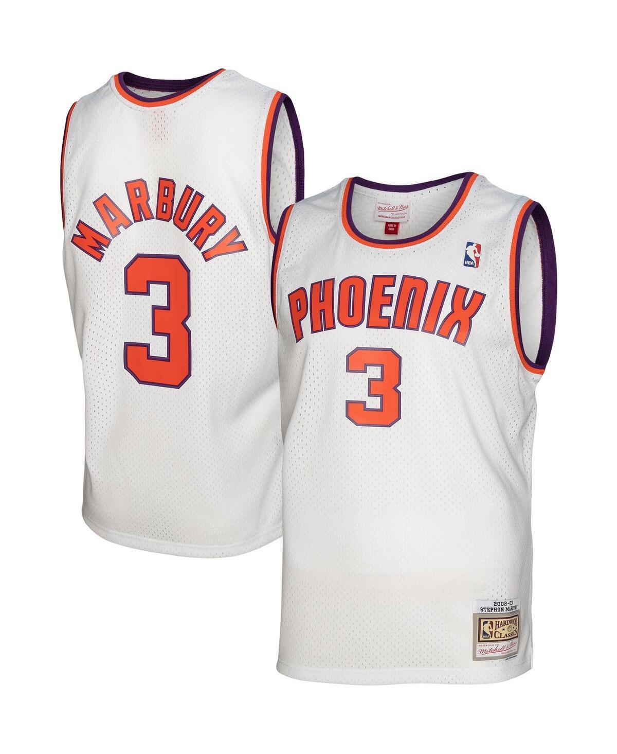 Mens Mitchell & Ness Stephon Marbury White Phoenix Suns 2002-03 Hardwood Classics Swingman Jersey Product Image