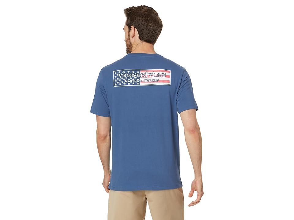 Vineyard Vines USA Logo Box Short Sleeve Tee (Moonshine) Men's T Shirt Product Image