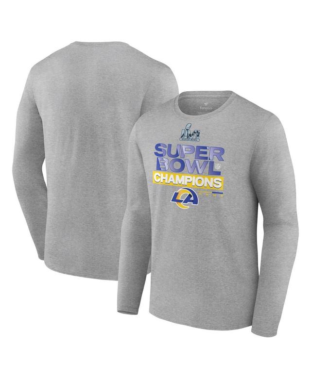 Mens Fanatics Heathered Gray Los Angeles Rams Super Bowl Lvi Champions Locker Room Trophy Collection Long Sleeve T-shirt Product Image